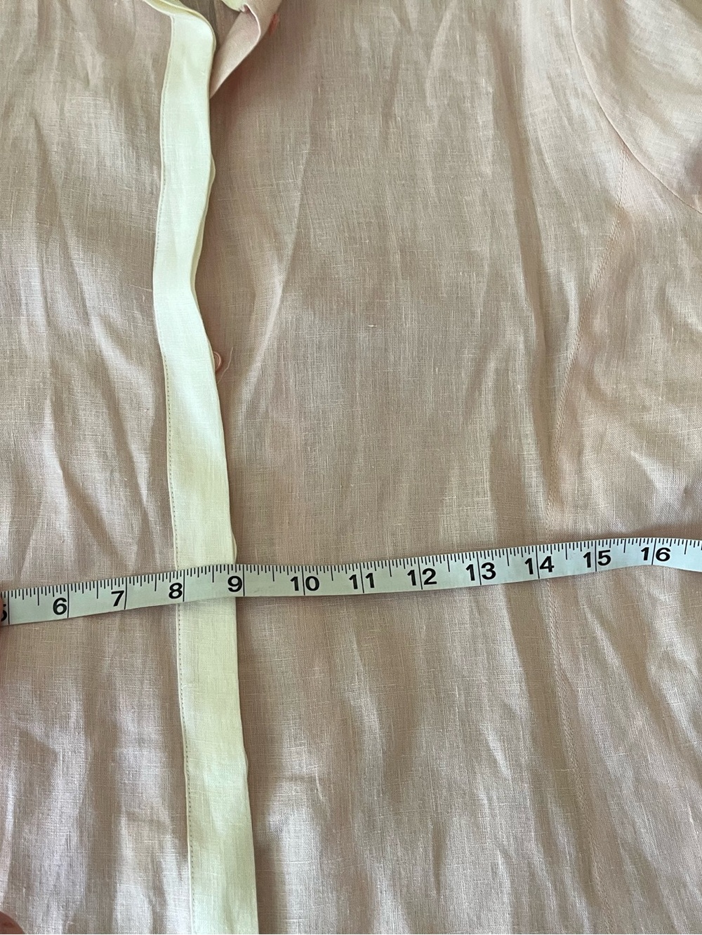 MaxMara Weekend women linen Light Pink Button-Down Shirt with White Collar - Picture 8 of 11